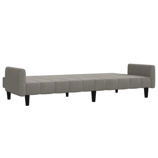 Sofá-cama, Sofá conversível de 2 lugares veludo cinzento-claro