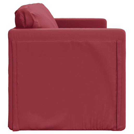 Sofá-cama, Sofá conversível sem pés 112x174x55 cm couro artificial vermelho tinto