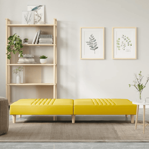 Sofá-cama, Sofá conversível tecido amarelo-claro Sofá-cama, Sofá conversível tecido amarelo-claro