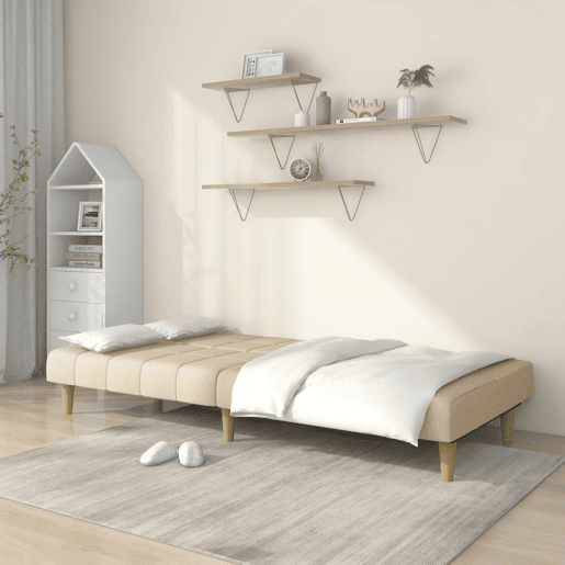 Sofá-cama, Sofá conversível de 2 lugares tecido cor creme Sofá-cama, Sofá conversível de 2 lugares tecido cor creme