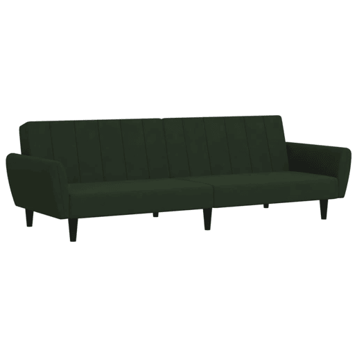 Sofá-cama, Sofá conversível de 2 lugares veludo verde-escuro