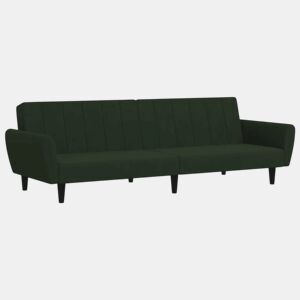 Sofá-cama, Sofá conversível de 2 lugares veludo verde-escuro