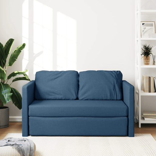 Sofá-cama, Sofá conversível sem pés 112x174x55 cm tecido azul