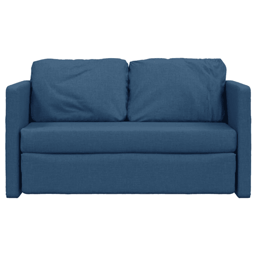 Sofá-cama, Sofá conversível sem pés 112x174x55 cm tecido azul
