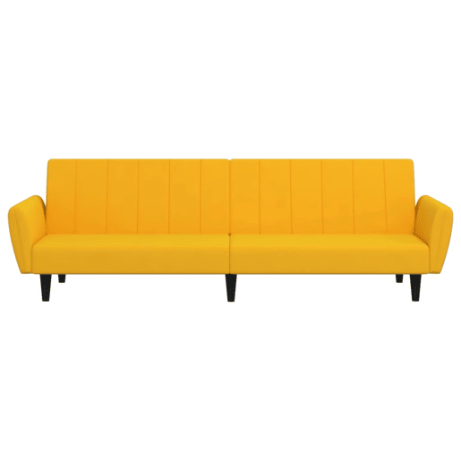 Sofá-cama, Sofá conversível de 2 lugares veludo amarelo