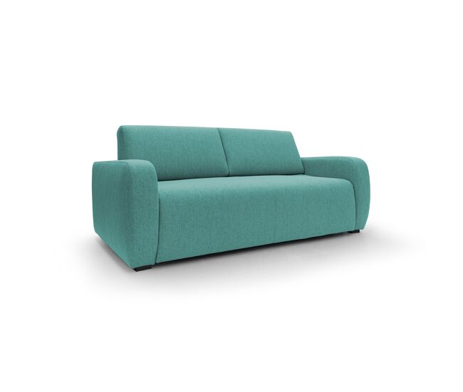 Duna sofá cama convertible con colchón de 20 cm de tela suave flameada e impermeable 215 cm (mat. 160x197) verde
