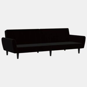 Sofá-cama, Sofá conversível de 2 lugares veludo preto