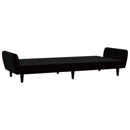 Sofá-cama, Sofá conversível de 2 lugares veludo preto