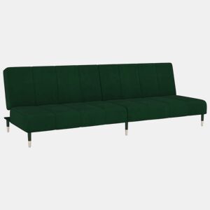 Sofá-cama, Sofá conversível de 2 lugares veludo verde-escuro