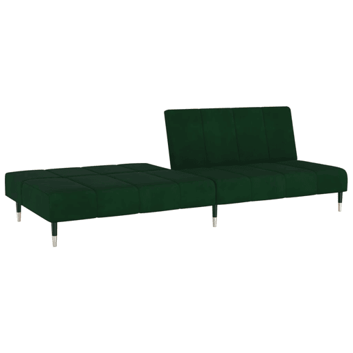 Sofá-cama, Sofá conversível de 2 lugares veludo verde-escuro