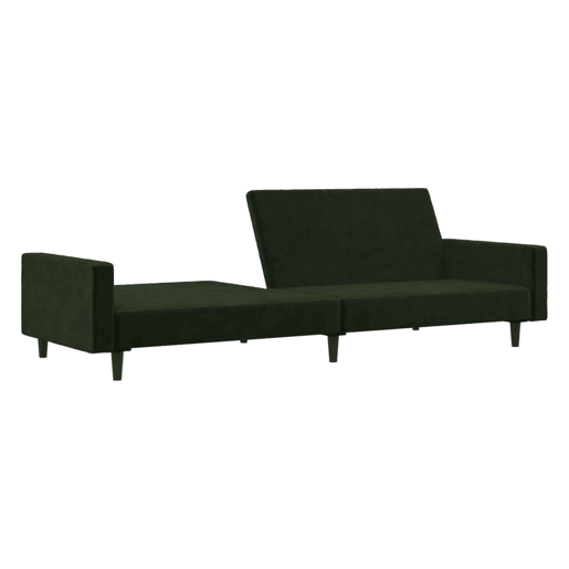 Sofá-cama, Sofá conversível de 2 lugares veludo verde-escuro