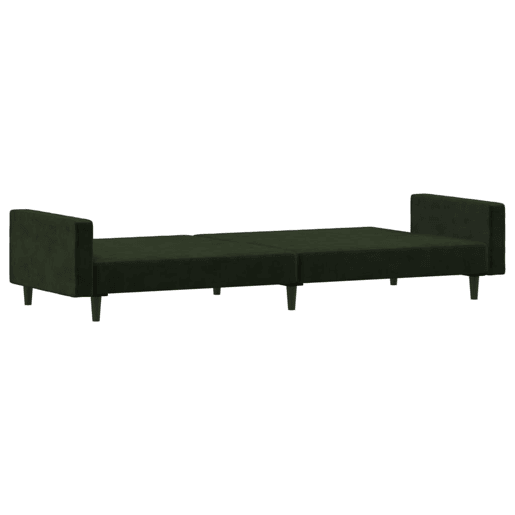 Sofá-cama, Sofá conversível de 2 lugares veludo verde-escuro