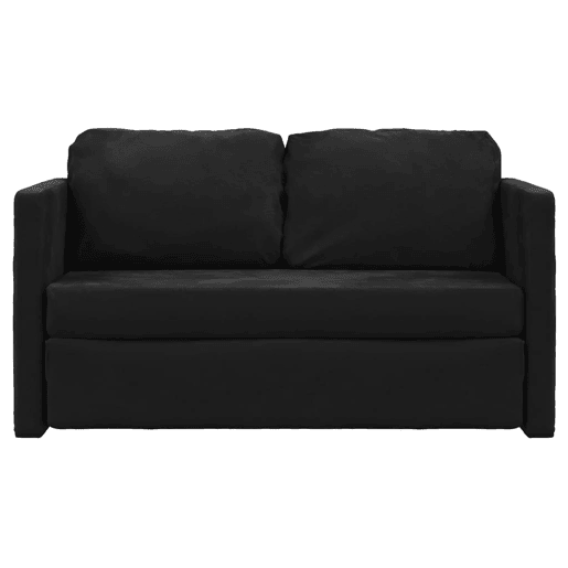 Sofá-cama, Sofá conversível sem pés 122x204x55 cm veludo preto