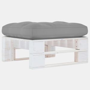 vidaXL Otomano de paletes para jardim pinho impregnado branco