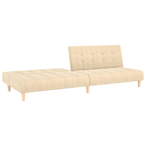 Sofá-cama, Sofá conversível de 2 lugares tecido cor creme