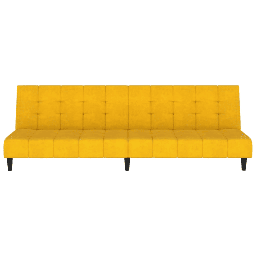 Sofá-cama, Sofá conversível de 2 lugares veludo amarelo