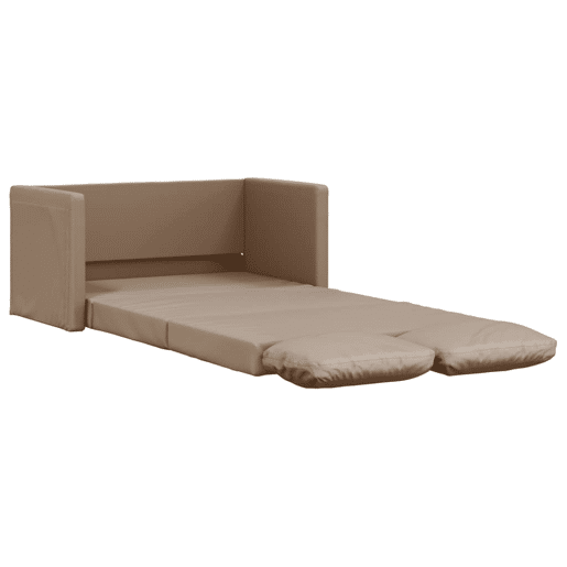 Sofá-cama, Sofá conversível sem pés 112x174x55 cm couro artificial cappuccino