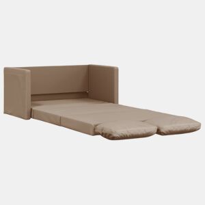 Sofá-cama, Sofá conversível sem pés 112x174x55 cm couro artificial cappuccino