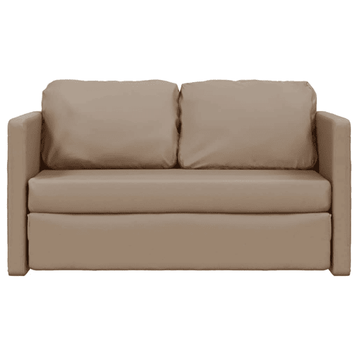 Sofá-cama, Sofá conversível sem pés 112x174x55 cm couro artificial cappuccino