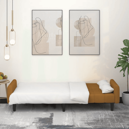 Sofá-cama, Sofá conversível de 2 lugares veludo castanho