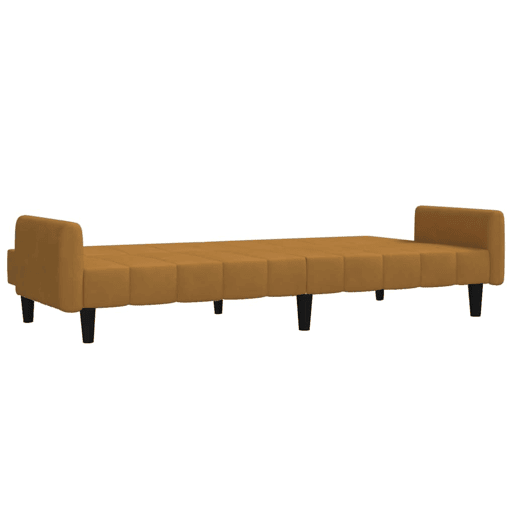 Sofá-cama, Sofá conversível de 2 lugares veludo castanho