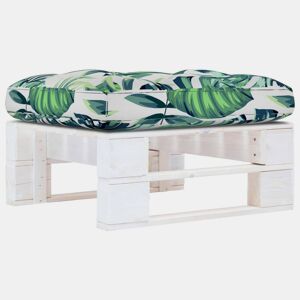 vidaXL Otomano de paletes para jardim pinho impregnado branco