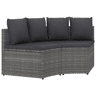 vidaXL 2 pcs conjunto sofás de jardim c almofadões vime PE cinzento