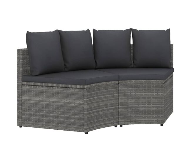 Vidaxl set de sofás de jardín con cojines 2 pzas ratán sintético gris