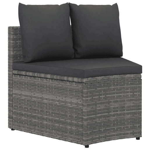vidaXL 2 pcs conjunto sofás de jardim c almofadões vime PE cinzento