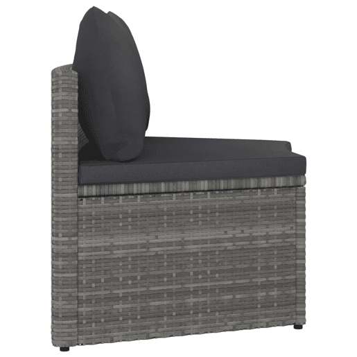 vidaXL 2 pcs conjunto sofás de jardim c almofadões vime PE cinzento