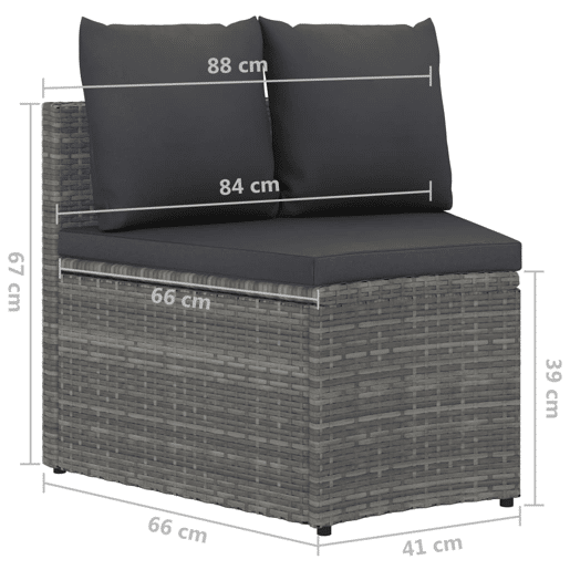 vidaXL 2 pcs conjunto sofás de jardim c almofadões vime PE cinzento