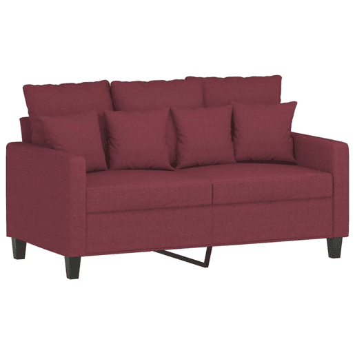 vidaXL 3 pcs conjunto de sofás com almofadas tecido vermelho-tinto vidaXL 3 pcs conjunto de sofás com almofadas tecido vermelho-tinto