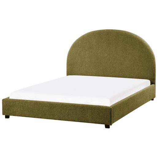 Cama Bouclé VAUCLUSE 140 x 200 cm Verde-oliva