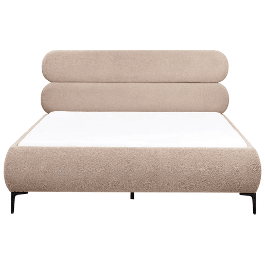 Cama Bouclé LESSAY 160 x 200 cm Taupe