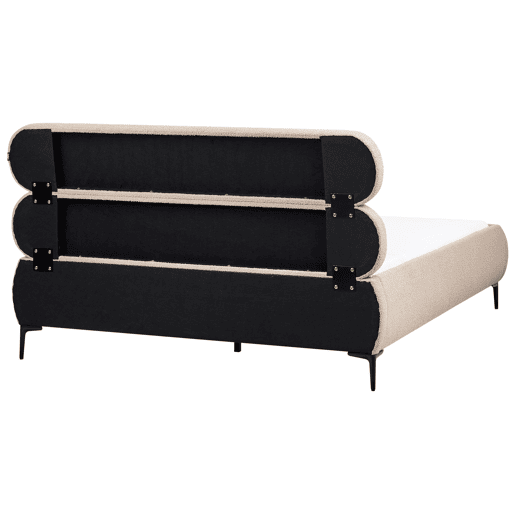 Cama Bouclé LESSAY 160 x 200 cm Taupe