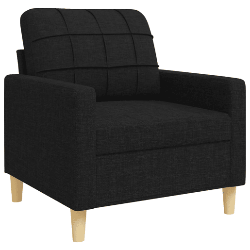 vidaXL 4 pcs conjunto de sofás c almofadasapoio pés tecido preto vidaXL 4 pcs conjunto de sofás c almofadasapoio pés tecido preto