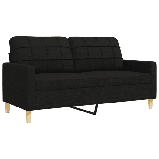 vidaXL 4 pcs conjunto de sofás c almofadasapoio pés tecido preto vidaXL 4 pcs conjunto de sofás c almofadasapoio pés tecido preto