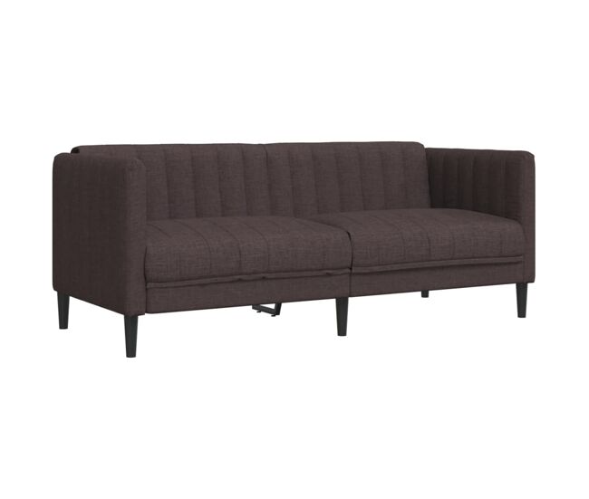 Vidaxl sofá de 2 plazas tela marrón oscuro