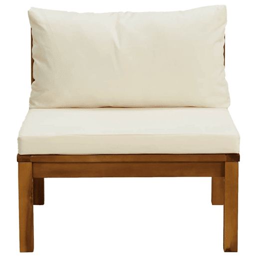 vidaXL 2 pcs conjunto sofás de jardim c almofadões branco nata acácia