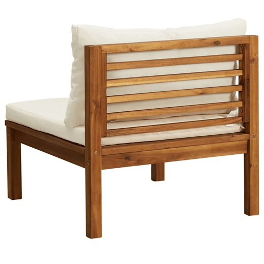 vidaXL 2 pcs conjunto sofás de jardim c almofadões branco nata acácia