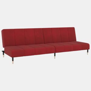 Sofá-cama, Sofá conversível de 2 lugares veludo vermelho tinto