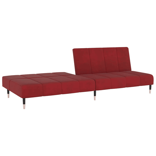 Sofá-cama, Sofá conversível de 2 lugares veludo vermelho tinto