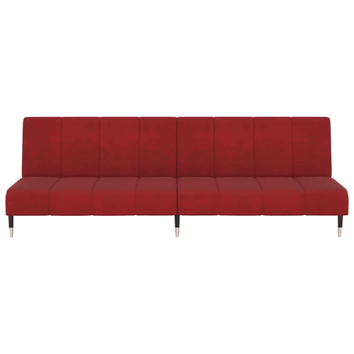 Sofá-cama, Sofá conversível de 2 lugares veludo vermelho tinto