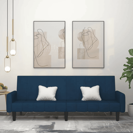 Sofá-cama, Sofá conversível de 2 lugares veludo azul