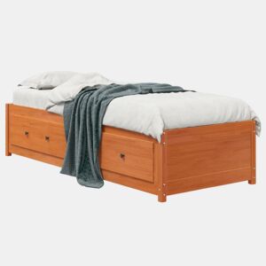 Sofá-cama, Sofá conversível sem colchão 90x200 cm pinho maciço castanho-mel
