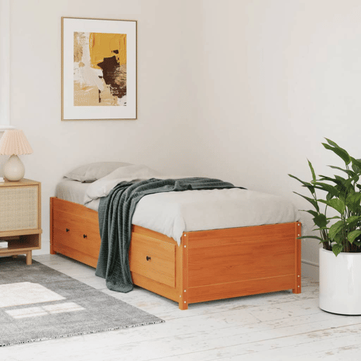 Sofá-cama, Sofá conversível sem colchão 90x200 cm pinho maciço castanho-mel