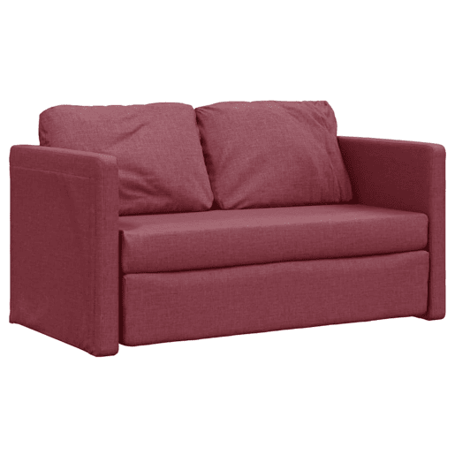 Sofá-cama, Sofá conversível sem pés 112x174x55 cm tecido vermelho tinto