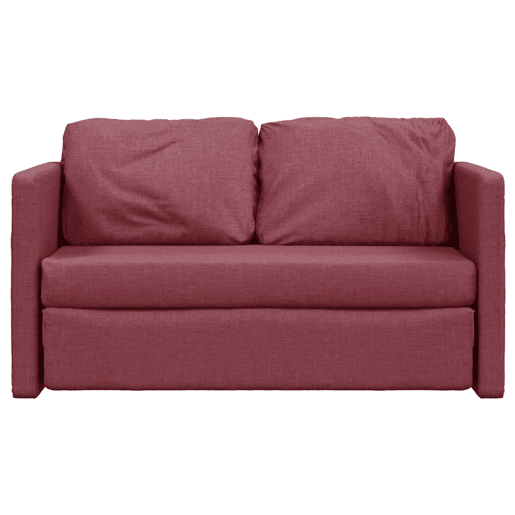 Sofá-cama, Sofá conversível sem pés 112x174x55 cm tecido vermelho tinto