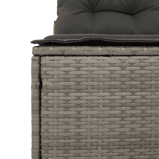 vidaXL Sofás de jardim sem braços com almofadões 2 pcs vime PE cinza vidaXL Sofás de jardim sem braços com almofadões 2 pcs vime PE cinza