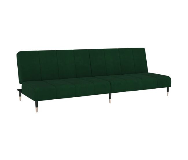 Vidaxl sofá cama de 2 plazas terciopelo verde oscuro